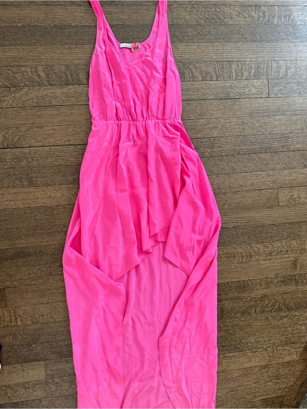 100% silk Amanda Uprichard Pink Sleeveless High-Low Dress